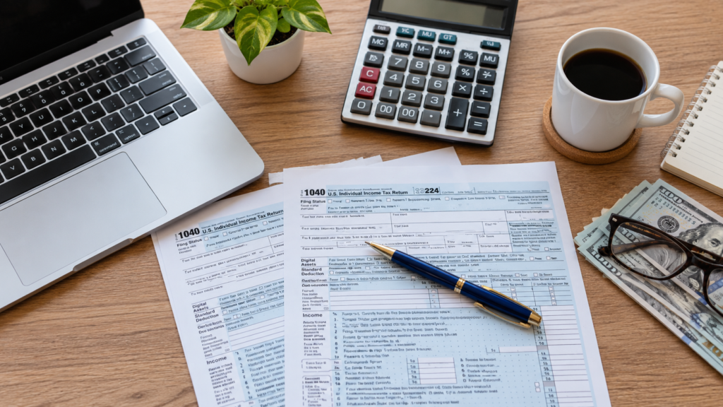 Organized Tax Preparation Workspace